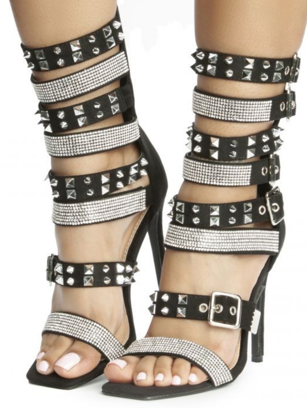 AZEALA WANG | Trace Rhinestone Studded Strappy Heel